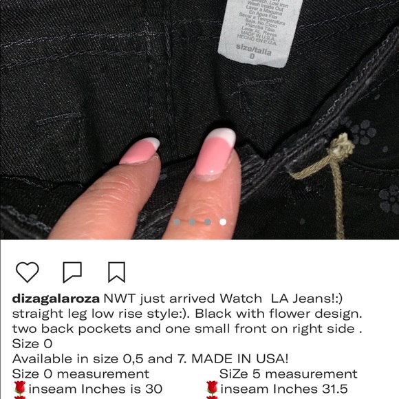 Black jeans with floral pattern design by watch :) - Picture 6 of 6